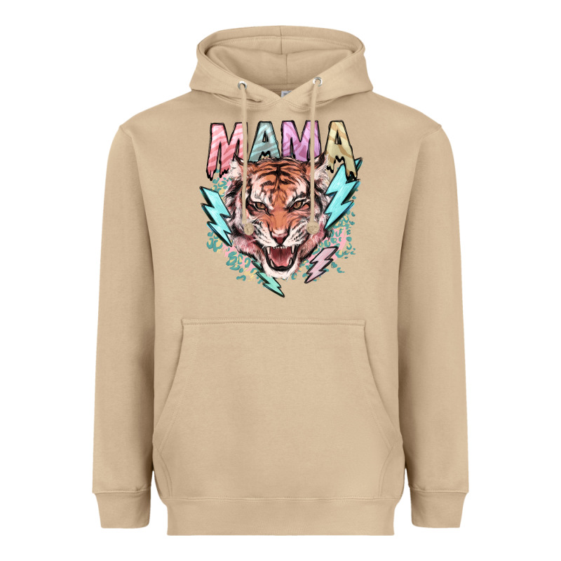 Mama Tiger Lightning Bolt Heavyweight Hoodie by HowdyJamesFarm | Teevron