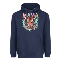 Navy Mama tiger lightning bolt Heavyweight Hoodie - HowdyJamesFarm