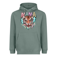 Sage Mama tiger lightning bolt Heavyweight Hoodie - HowdyJamesFarm