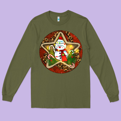 Snowman Christmas Long Sleeve Tee Designed By Ranaportraitstore