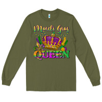 Army Green mardi gras queen Long Sleeve Tee - LillyAllenDesigns