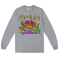 Heather Grey mardi gras queen Long Sleeve Tee - LillyAllenDesigns