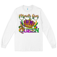 White mardi gras queen Long Sleeve Tee - LillyAllenDesigns