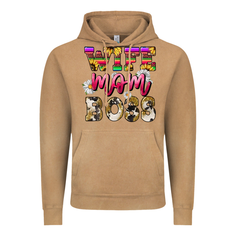 Wife Mom Boss Daisy Vintage Hoodie by NancyCooperArtShop | Teevron