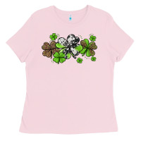 Bubblegum Pink Western Cowhide Leopard Glitter Shamrocks Ladies Tee - Jasminsmagicworld
