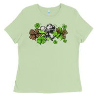 Matcha Western Cowhide Leopard Glitter Shamrocks Ladies Tee - Jasminsmagicworld