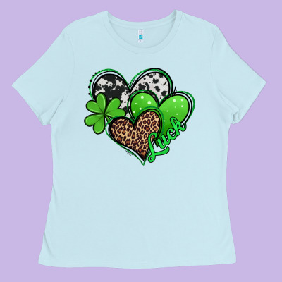 St Patricks Day Hearts Ladies Tee Designed By Jasminsmagicworld