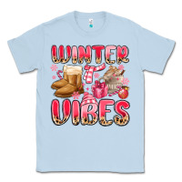 Dusty Blue pink winter vibes Classic Tee - MaliasSmallBusiness