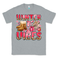 Heather Grey pink winter vibes Classic Tee - MaliasSmallBusiness