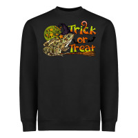 Black Trick Or Treat With Frog Heavyweight Sweatshirt - LillyAllenDesigns