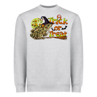 Heather Grey Trick Or Treat With Frog Heavyweight Sweatshirt - LillyAllenDesigns