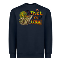 Navy Trick Or Treat With Frog Heavyweight Sweatshirt - LillyAllenDesigns