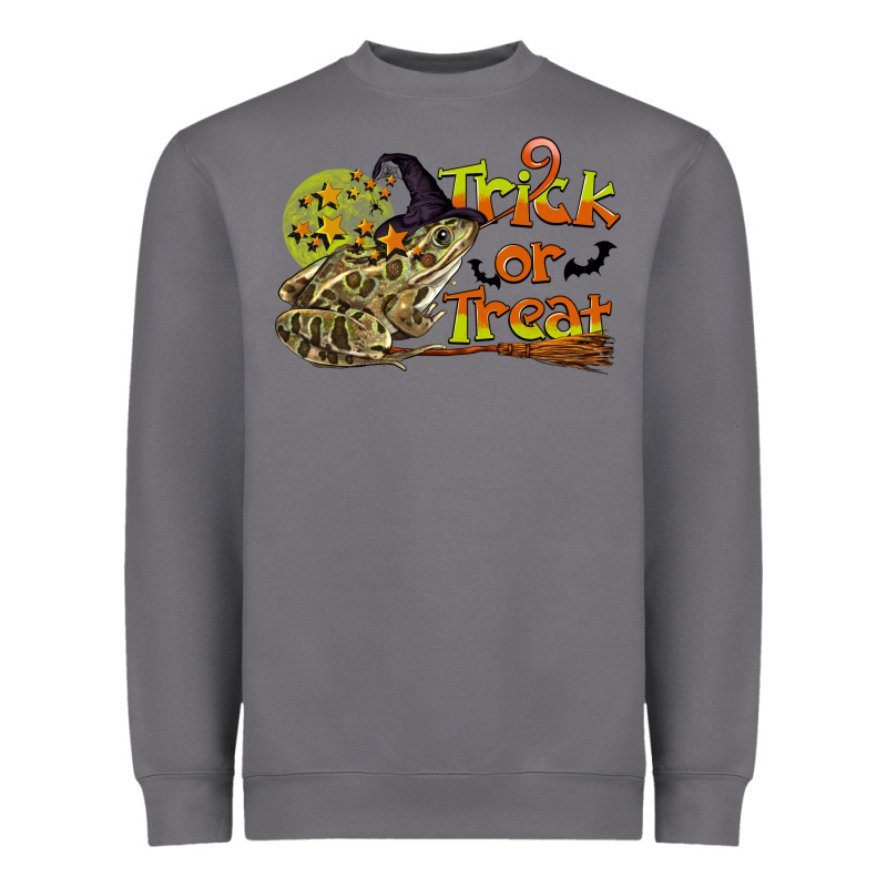 Trick Or Treat With Frog Heavyweight Sweatshirt by LillyAllenDesigns | Teevron