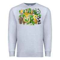 Heather Grey lucky nurse St. Patrick's Premium Sweatshirt - HowdyJamesFarm
