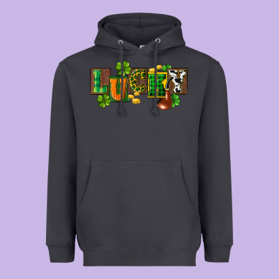 Western Lucky St. Patrick's Day Heavyweight Hoodie Designed By Cowgirlartshop