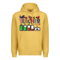 Antique Gold Battery life of a Teacher Premium Hoodie - CowGirlArtShop