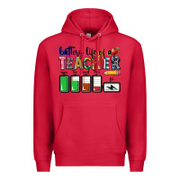 Cardinal Battery life of a Teacher Premium Hoodie - CowGirlArtShop