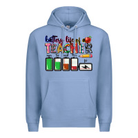 Colony Blue Battery life of a Teacher Premium Hoodie - CowGirlArtShop