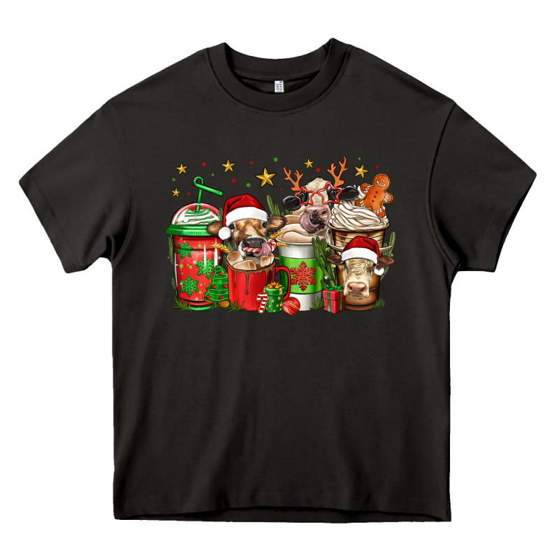 Christmas Cows Coffee Heavy Core Tee by Jasminsmagicworld | Teevron