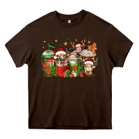 Chocolate Brown christmas cows coffee Heavy Core Tee - Jasminsmagicworld