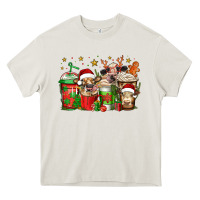 Cream christmas cows coffee Heavy Core Tee - Jasminsmagicworld