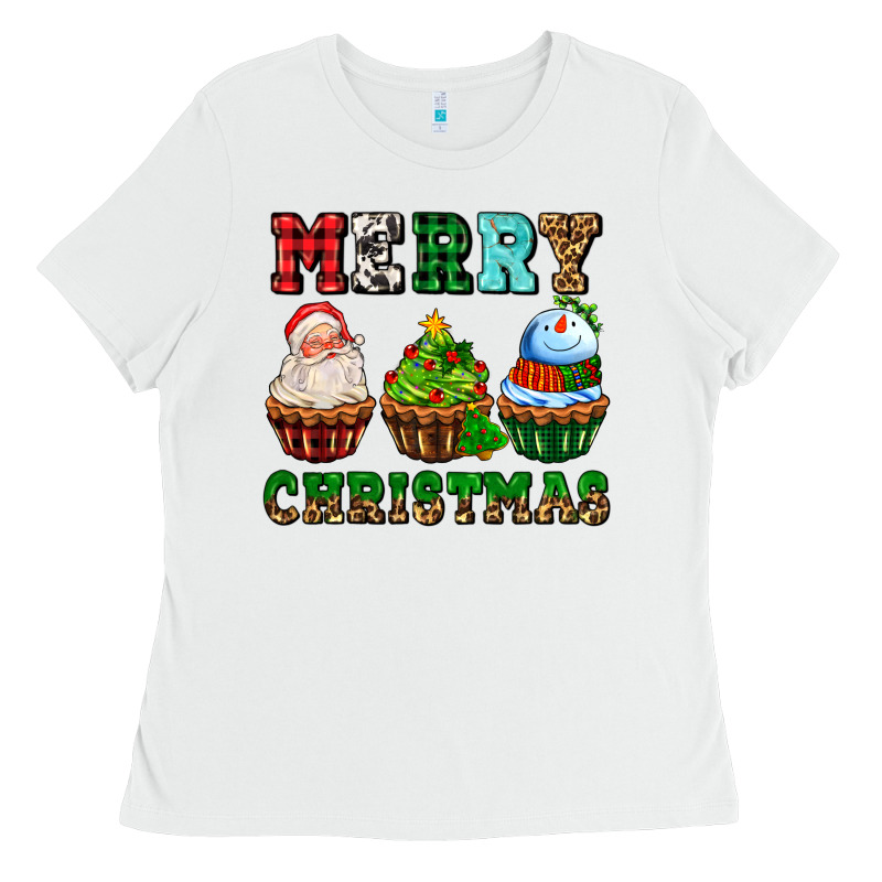 Merry Christmas With Cupcakes Ladies Tee by AdoDesignShop | Teevron