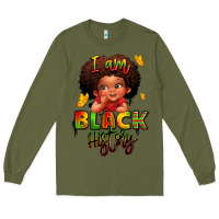 Army Green i am black history juneteenth Long Sleeve Tee - LillyAllenDesigns
