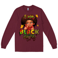 Burgundy i am black history juneteenth Long Sleeve Tee - LillyAllenDesigns