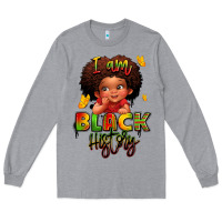 Heather Grey i am black history juneteenth Long Sleeve Tee - LillyAllenDesigns