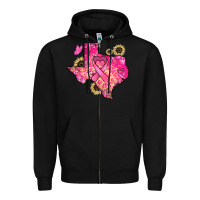Black Texas map Cancer Zipper Hoodie - HowdyJamesFarm
