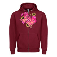 Burgundy Texas map Cancer Zipper Hoodie - HowdyJamesFarm