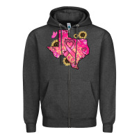 Charcoal Heather Texas map Cancer Zipper Hoodie - HowdyJamesFarm