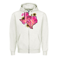 Oatmeal Heather Texas map Cancer Zipper Hoodie - HowdyJamesFarm