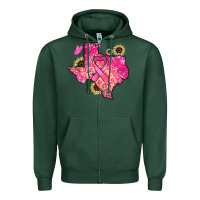 Sports Green Texas map Cancer Zipper Hoodie - HowdyJamesFarm
