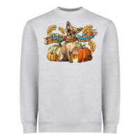 Heather Grey Hello Autumn With Chihuahua Dog Heavyweight Sweatshirt - LillyAllenDesigns