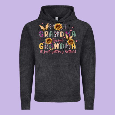Mom Grandma Great Grandma It Just Keeps Getting Be Vintage Hoodie Designed By Maliassmallbusiness