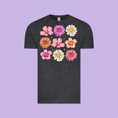 Flowers Vintage Tee Designed By Maliassmallbusiness