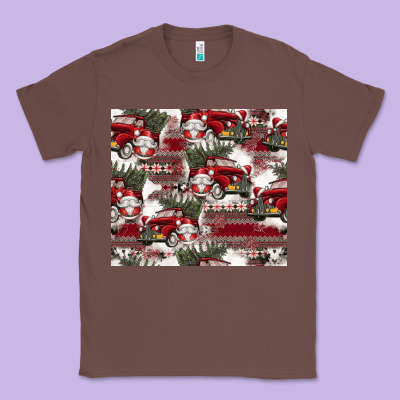 Vintage Christmas Car Pattern Classic Tee Designed By Cowhidedigitalart