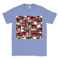 Colony Blue vintage christmas car pattern Classic Tee - CowhideDigitalArt