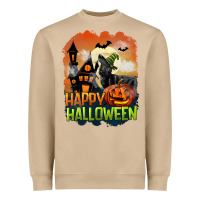 Mushroom Happy Halloween With Black Cat Heavyweight Sweatshirt - LillyAllenDesigns