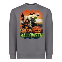 Storm Happy Halloween With Black Cat Heavyweight Sweatshirt - LillyAllenDesigns