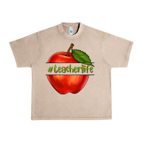 French Oak teacher life with apple Urban Heavy Tee - NancyCooperArtShop
