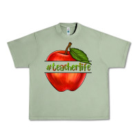 Oil Green teacher life with apple Urban Heavy Tee - NancyCooperArtShop