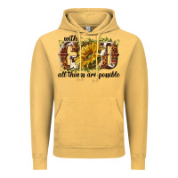 Vintage Mustard with god all things are possible Vintage Hoodie - NancyCooperArtShop