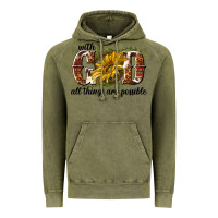 Vintage Olive with god all things are possible Vintage Hoodie - NancyCooperArtShop