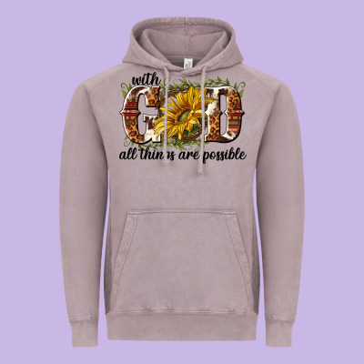 With God All Things Are Possible Vintage Hoodie Designed By Nancycooperartshop