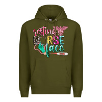 Army Green resting nurse face Premium Hoodie - CowGirlArtShop