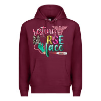 Burgundy resting nurse face Premium Hoodie - CowGirlArtShop