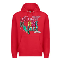 Red resting nurse face Premium Hoodie - CowGirlArtShop