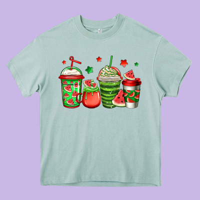 Watermelon Coffee Heavy Core Tee Designed By Jasminsmagicworld